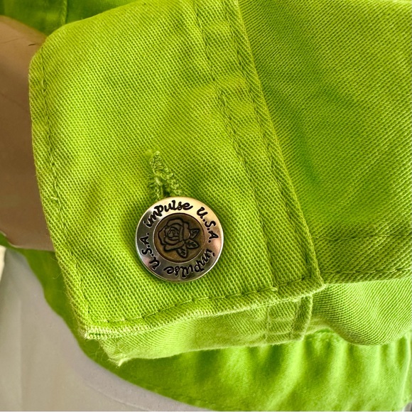 IMPULSE brand lime green canvas jacket - Picture 5 of 10